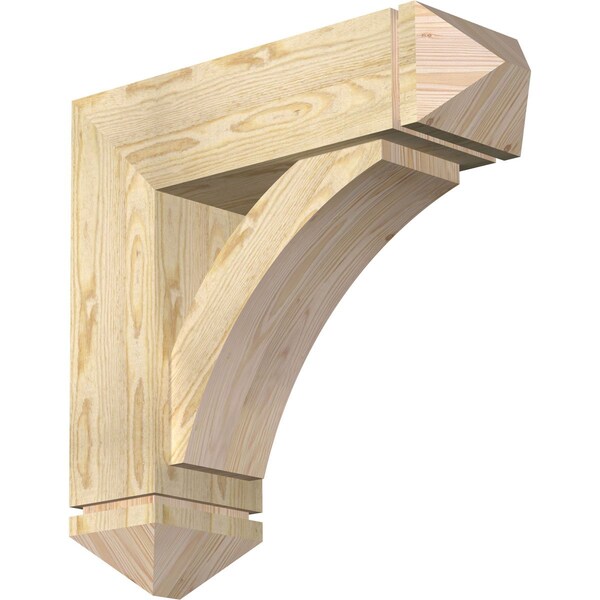 Ekena Millwork Thorton Arts and Crafts Rough Sawn Bracket w/ Offset Brace, Douglas Fir, 8"W x 26"D x 26"H BKT0806X26X26THR03RDF - main